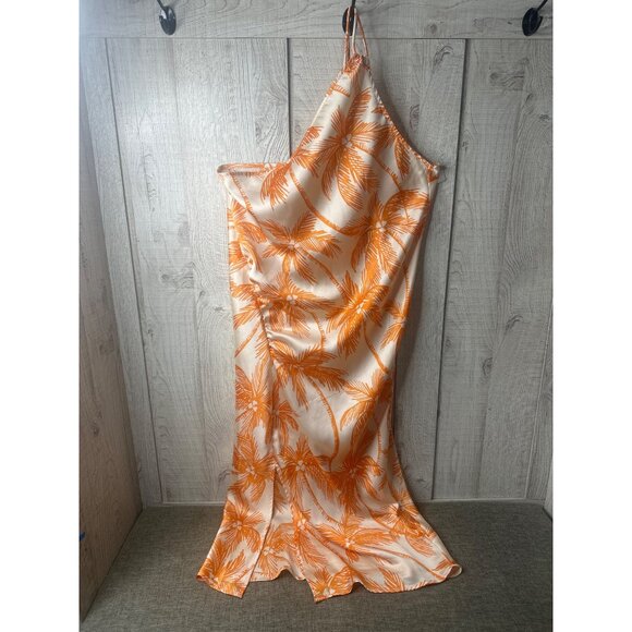 Future Collective Dresses & Skirts - Future Collective Womens Small Slip Dress Orange White Palm Trees Beach Cruise